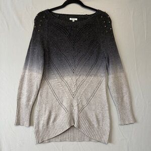 Buffalo By David Bitton Studded Ringo Tunic Sweater M Grey Ombre Angora Grunge